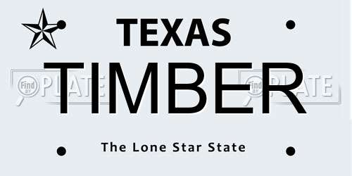 TIMBER Texas License Plate