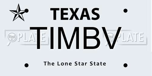 TIMBV Texas License Plate