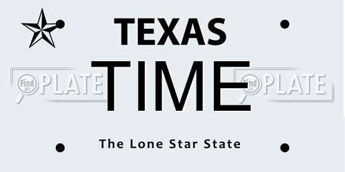 TIME Texas License Plate