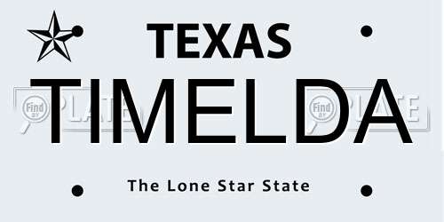 TIMELDA Texas License Plate