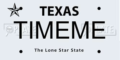 TIMEME Texas License Plate