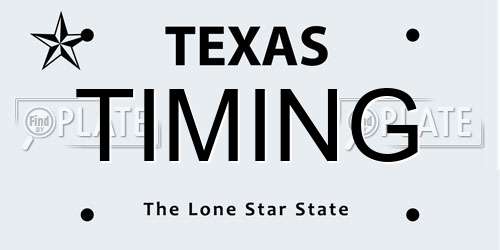 TIMING Texas License Plate