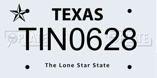 TIN0628 Texas License Plate