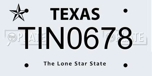 TIN0678 Texas License Plate