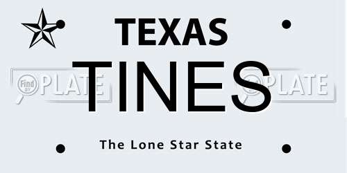 TINES Texas License Plate