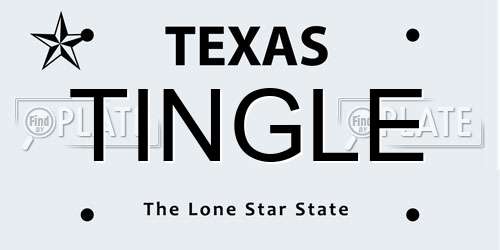 TINGLE Texas License Plate