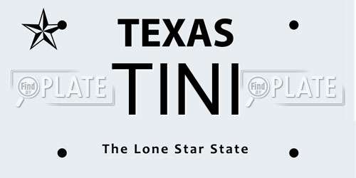 TINI Texas License Plate
