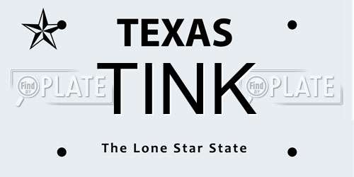 TINK Texas License Plate