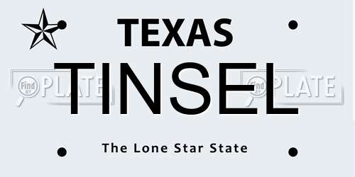 TINSEL Texas License Plate
