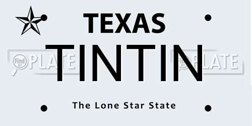 TINTIN Texas License Plate