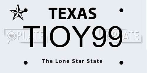 TIOY99 Texas License Plate