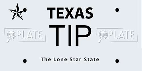 TIP Texas License Plate