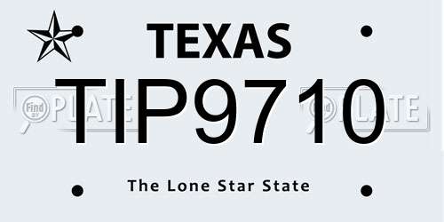 TIP9710 Texas License Plate