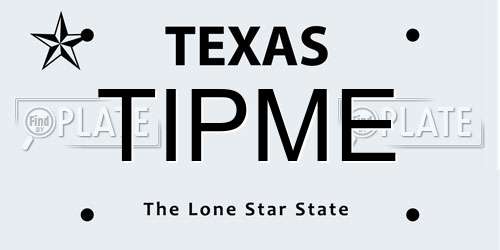 TIPME Texas License Plate
