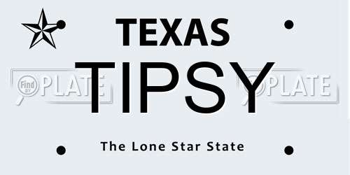 TIPSY Texas License Plate