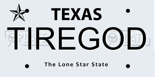 TIREGOD Texas License Plate