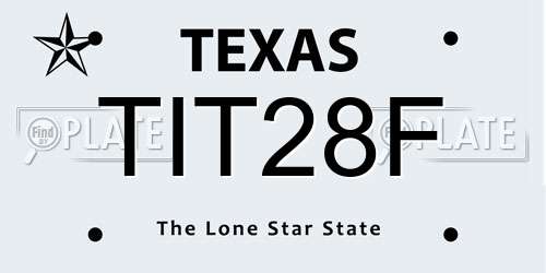 TIT28F Texas License Plate