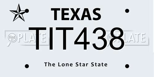 TIT438 Texas License Plate