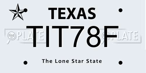 TIT78F Texas License Plate