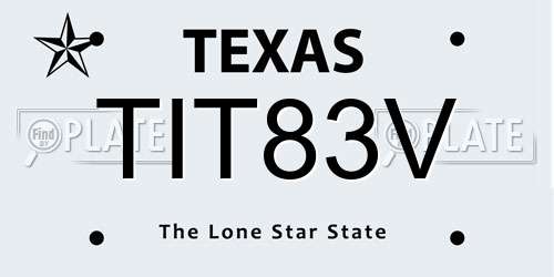 TIT83V Texas License Plate