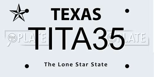 TITA35 Texas License Plate