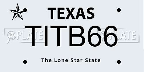 TITB66 Texas License Plate
