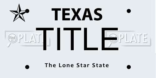 TITLE Texas License Plate