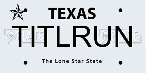 TITLRUN Texas License Plate