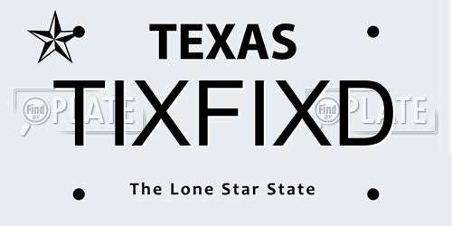 TIXFIXD Texas License Plate