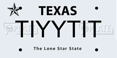 TIYYTIT Texas License Plate