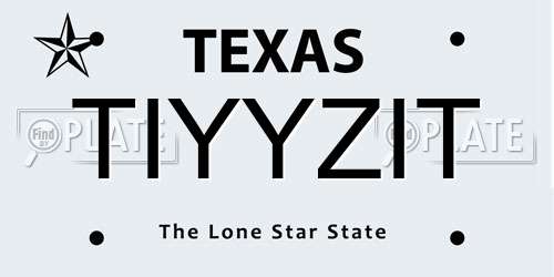 TIYYZIT Texas License Plate