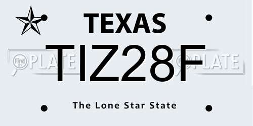 TIZ28F Texas License Plate