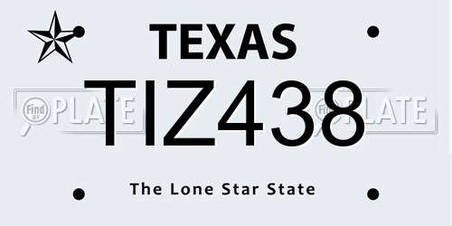 TIZ438 Texas License Plate