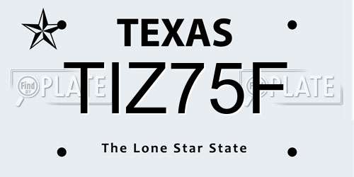 TIZ75F Texas License Plate