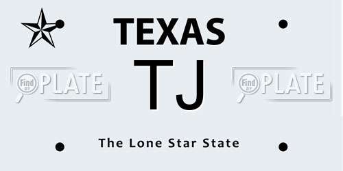 TJ Texas License Plate