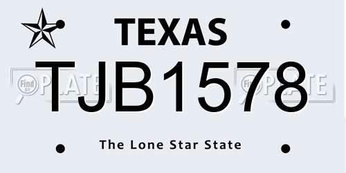 TJB1578 Texas License Plate