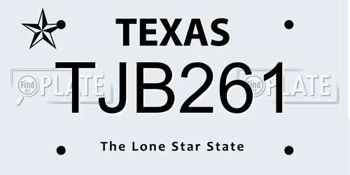 TJB261 Texas License Plate