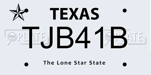 TJB41B Texas License Plate