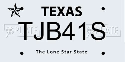 TJB41S Texas License Plate