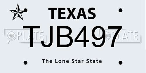 TJB497 Texas License Plate