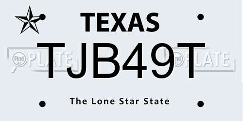 TJB49T Texas License Plate