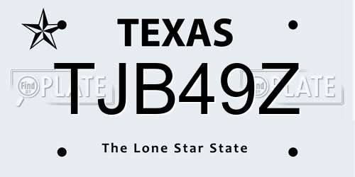 TJB49Z Texas License Plate
