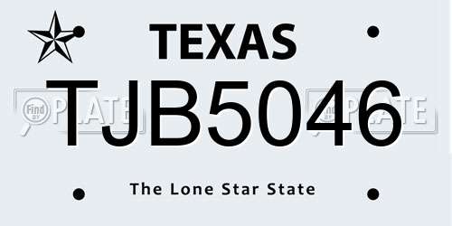 TJB5046 Texas License Plate