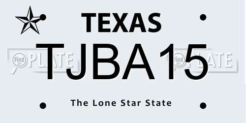 TJBA15 Texas License Plate