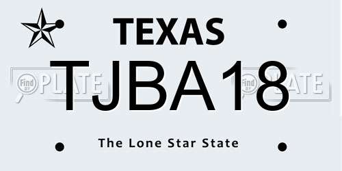 TJBA18 Texas License Plate
