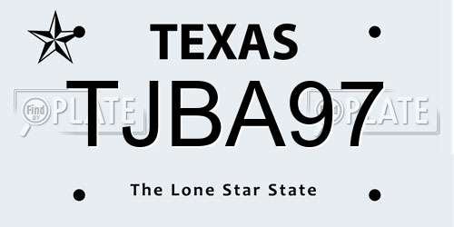 TJBA97 Texas License Plate