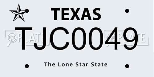 TJC0049 Texas License Plate