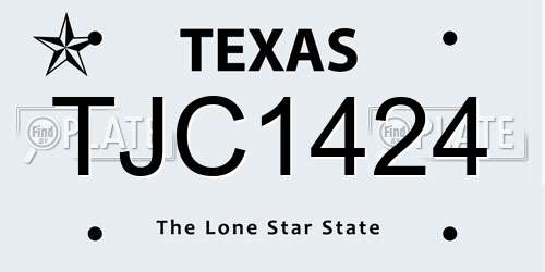 TJC1424 Texas License Plate