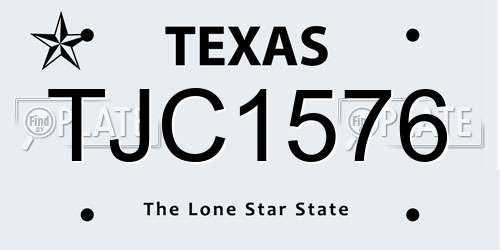 TJC1576 Texas License Plate