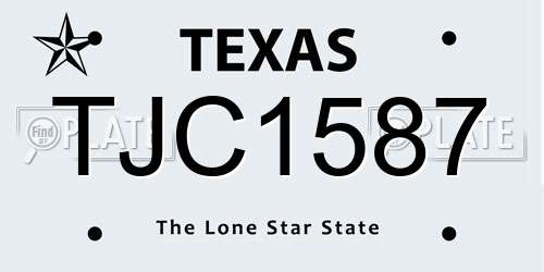 TJC1587 Texas License Plate